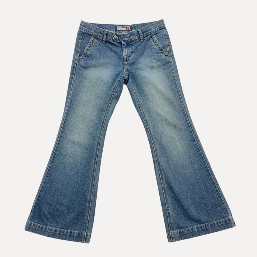 Old Navy Ultra Low Waist Trouser Jeans Flare Vintage Y2K Denim Womens Size 10